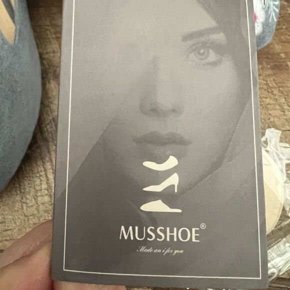 MUSSHOE Flats Shoes Comfortable Round Toe Memory Foam Women's Sz 6 Dusty Blue - Picture 8 of 16